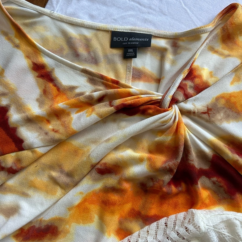 Women’s Blouses in White and Orange Short Sleeve Tops Bundle of Three XXL 2X - Picture 15 of 16